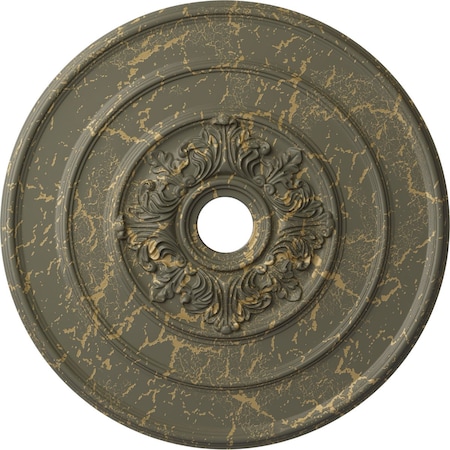 Ekena Millwork Traditional with Acanthus Leaves Ceiling Medallion, 26"OD x 3 1/8"ID x 1 1/2"P, Witch Hazel Crackle CM26TAWHC